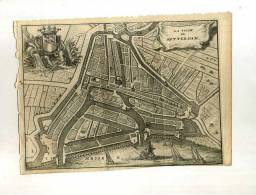 - PLAN DE LA VILLE DE ROTTERDAM . XVIIe S. - Carte Topografiche