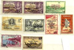 TONGA BRITISH SET OF 9 VIEWS AIRPLANE ETC. O/P NEW CURRENCY & SP GAMES 1-50S UHG 1969 ON 1962  SG? READ DESCRIPTION !! - Tonga (1970-...)