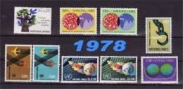 Nations Unies . Genève  1978  N° 72 . 80  Neuf XX.année Compl. 9 Valeurs - Neufs