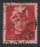 Italia - Imperiale (filig. Ruota Alata) Lire 2 Carminio - Emissione Di Roma - 1945 - Used