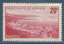 MONACO , 20 F , Vue De Monaco , 1948 - 1949 , N° YT 312 , NEUF * ( Avec Charnière ) - Unused Stamps