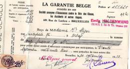 VIEUX PAPIER - ASSURANCE - La Garantie Belge à BRUXELLES - Banco & Caja De Ahorros