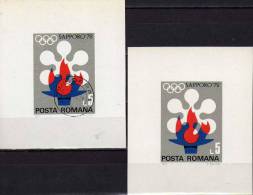 Emblem Olympia Sapporo 1972 Rumänien Block 91 ** Plus O 10€ Flamme Schnee Wintersport Bloc Olympic Flam Sheet Of Romania - Collections