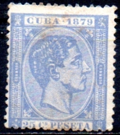 1879 Alfonso XII. - 25c. - Blue  MH - Kuba (1874-1898)