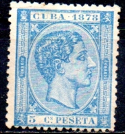 1878 Alfonso XII - 5c. - Blue MH - Cuba (1874-1898)