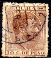 1882 "Alfonso XII" Key-type. - 10c. - Brown   FU - Cuba (1874-1898)
