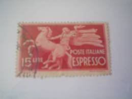 ITALIA REPUBBLICA  - USATO - 1947  - ESPRESSI DEMOCRATICA - CAVALLO TRATTENUTO - £ 15 - Posta Espressa/pneumatica
