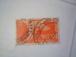 ITALIA REPUBBLICA  - USATO - 1947  - ESPRESSI DEMOCRATICA - PIEDE ALATO - £ 25 - Express/pneumatic Mail