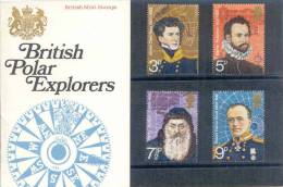 Grande-Bretagne N°653 à 656 - Explorateurs Polaires Britanniques (1972) - Presentation Packs