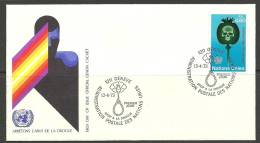 UN Genf 13.04.1973 FDC Naciones Unidas UN Official Stop Drogen Drogue - FDC