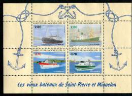 Feuillet** De 4 Timbres Gommés "Les Vieux Bateaux De SPM" (YT 4 - 1994) - Hojas Y Bloques