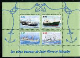 Feuillet** De 4 Timbres Gommés "Les Vieux Bateaux De SPM" (YT 5 - 1996) - Blokken & Velletjes