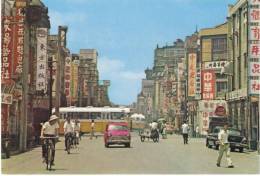 Taipei Taiwan, Hengyang Street Scene, Bus Bicycle Animated Scene, C1960s Vintage Postcard - Taiwan