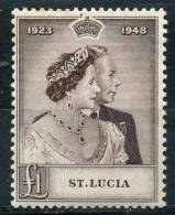 SAINTE LUCIE 128** 1£ Violet-brun Noces D'argent Des Souverains Britanniques - St.Lucie (1979-...)