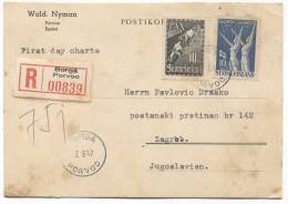 FINLAND, Suomi - Porvoo, Registered Postcard To The Croatia , 1947. - Oblitérés