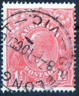 Australia 1926 King George V Small Multiple Watermark 1.5d Scarlet P14 Used - Actual Stamp - Geelong VIC - SG87 - Oblitérés