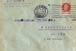 Carta, Beziers 1943, Francia - Briefe U. Dokumente