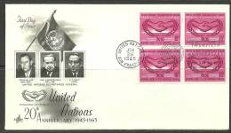 UN San Fransisco 26.06.1965 FDC Naciones Unidas United Nations Official First Day Cover Co-Operation Year - FDC