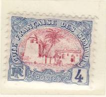 COTE DES SOMALIS N° 39 4C BLEU ET CARMIN  MOSQUÉE DE TADJOURAH NEUF AVEC CHARNIERE - Autres & Non Classés