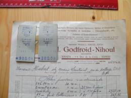 Fac Facture Godfroid Nihoul Rue De La Croix Namur 1939 Papiers Peints Au Rouleau D'or - 1900 – 1949