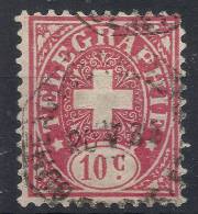 1877 SVIZZERA USATO TELEGRAFICI 10 CENT -  SZ068 - Telégrafo