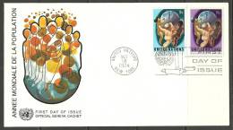 United Nations New York  18.10.1974 FDC Naciones Unidas UN Annee De La Population - Brieven En Documenten