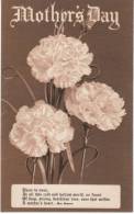 Mother's Day Greetings Wishes, Flowers C1900s Vintage Postcard - Día De La Madre