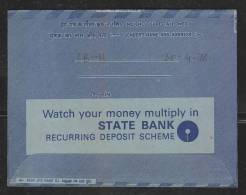 INDIA  1976  STATE BANK Postal Stationary Prepaid Inland Letter  #  40997   Indien Inde - Aerogrammi