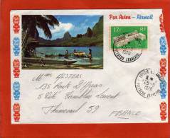 YVERT 70 SEUL SUR LETTRE PAPEETE 25/5/1970  POUR FRANCE THUMESNIL 59 - Storia Postale