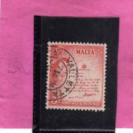 MALTA GREAT BRITAIN GRAN BRETAGNA 1956 QUEEN ELISABETH II THE KING´S SCROLL - REGINA ELISABETTA ROTOLO DEL RE USED - Malte (...-1964)