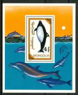 1990 Mongolia Delfini Dolphins Dauphins Pesci Fishes Fische Poissons Block MNH** Lux195 - Dolphins