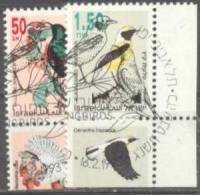 1993 Songbirds Definitives (II) 0,50; 1,50 NIS Bale 1107-8 / Sc 1137;1144 / Mi 1257-8 TAB Used/oblitere/gestempelt [gra] - Gebraucht (mit Tabs)