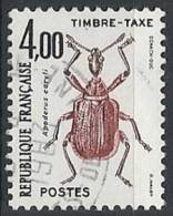 1982 FRANCIA USATO SEGNATASSE COLEOTTERI 4 F - FR327 - 1960-.... Usados