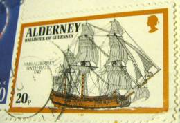 Alderney 1990 HMS Alderney Sixth Rate 1742 20p - Used - Alderney