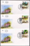 ISRAEL 2003 - Sc 1527/1529 - Villages Centenaries - Atlit - Givat-Ada - Kfar-Saba - A Set Of 3 Stamps With Tabs - FDC - Covers & Documents