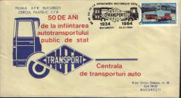 Romania-Occasionally Envelope 1984-Truck And Bus;Camions Et Autobus; Lastwagen Und Bus. - Bussen