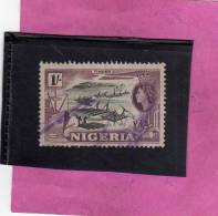 NIGERIA GREAT BRITAIN 1953 QUEEN ELIZABETH II TIMBER - REGINA ELISABETTA LEGNAME USED - Nigeria (...-1960)