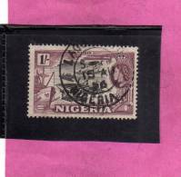 NIGERIA GREAT BRITAIN 1953 QUEEN ELISABETH II TIMBER - REGINA ELISABETTA LEGNAME USED - Nigeria (...-1960)