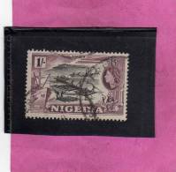 NIGERIA GREAT BRITAIN 1953 QUEEN ELISABETH II TIMBER - REGINA ELISABETTA LEGNAME USED - Nigeria (...-1960)