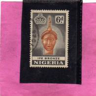 NIGERIA GREAT BRITAIN 1953 IFE BRONZE - BRONZO USED - Nigeria (...-1960)