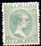 1890 "Baby" Key-type -10c. - Green   MH - Cuba (1874-1898)