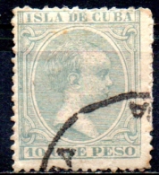 1890 "Baby" Key-type  -10c. - Green  FU - Cuba (1874-1898)