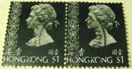 Hong Kong 1975 Queen Elizabeth II $1 Pair - Used - Usati