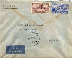 1950  Lettre Avion Pour La France  Mi Nr 358, 417 - Liban
