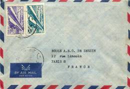 1956  Lettre Avion Pour La France  Mi Nr 511, 514 - Lebanon