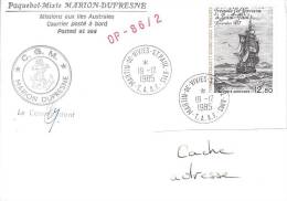 8655  MARION DUFRESNE - OP 86-2 - St PAUL&AMSTERDAM - Cartas & Documentos