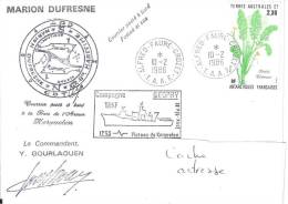 8662  MARION DUFRESNE - MD 47 - Posté BAIE De L'ARMOR - KERGUELEN - CROZET - Cartas & Documentos