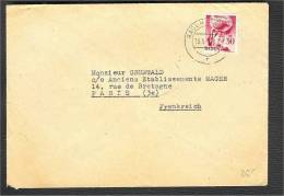 GERMANY FRENCH ZONE BADEN 30 Pfennig, Single Franking To France - Baden