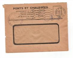 France: Enveloppe  Ponts Et Chaussées à Fenêtre, Franchise Civile De 1959, De Rouen, Avec Cachet Et Flamme SECAP - Burgerlijke Brieven Zonder Portkosten