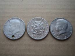 U.S.A. -  HALF DOLLARO ARGENTO 1964 CON FORO  -  HALF DOLLARO NI/CU 1972 E 1974 - - 1964-…: Kennedy